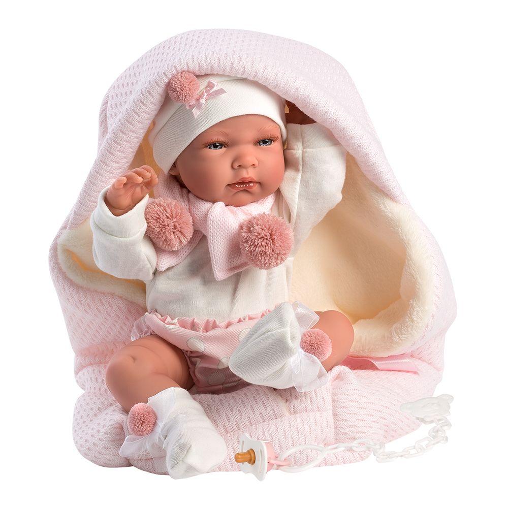 Llorens Nica Baby Girl Doll & Pink Sleeping Bag 40cm Shop Today