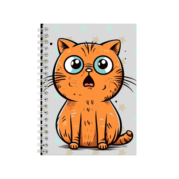 Surprised Cat A5 Notebook Pad Motivational Graphic Birthday Present 016