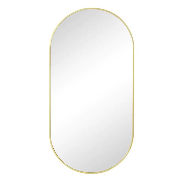 Gold frame oval mirror 50 x 100cm