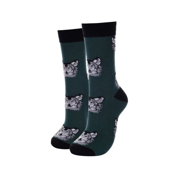 SoGood-Candy - Socks - Green Huskies
