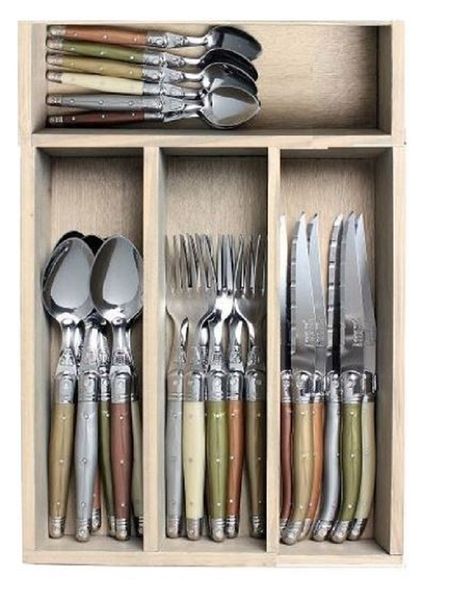 Laguiole by Jean Dubost - France 24 Piece Cutlery Set - Mineral Mix