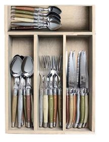 Laguiole By Jean Dubost France 24 Piece Cutlery Set Mineral Mix