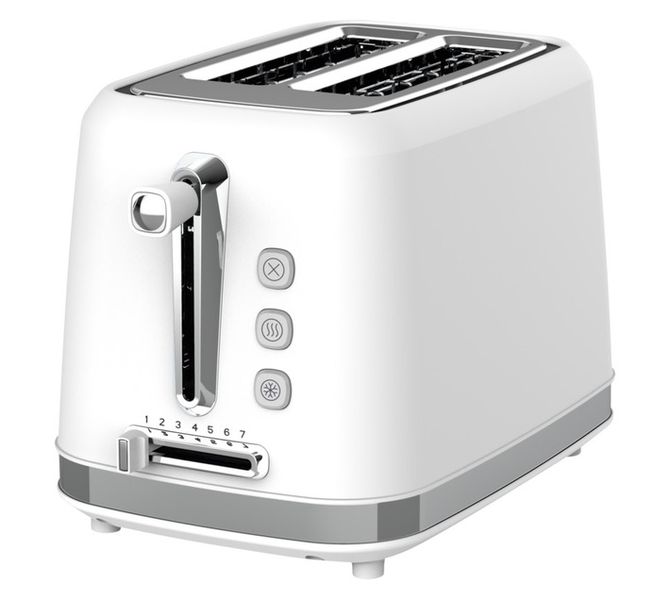 Eiger EGSTP01W Romana 2 Slice Toaster White/Silver 925 W