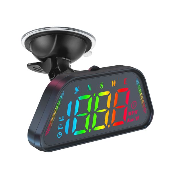 3.8inch LED HUD Display - RGB Colorful, GPS Speed, Universal Car Accessory