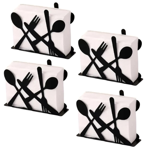 Modern Napkin Holder with Utensil Design 4 Pack - 13.5 x4 x 9.5cm