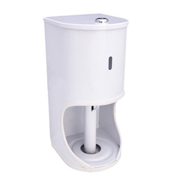 Toilet Roll Holder -2 Tier Lockable &amp; Refillable - Wall Mounted Unit- White