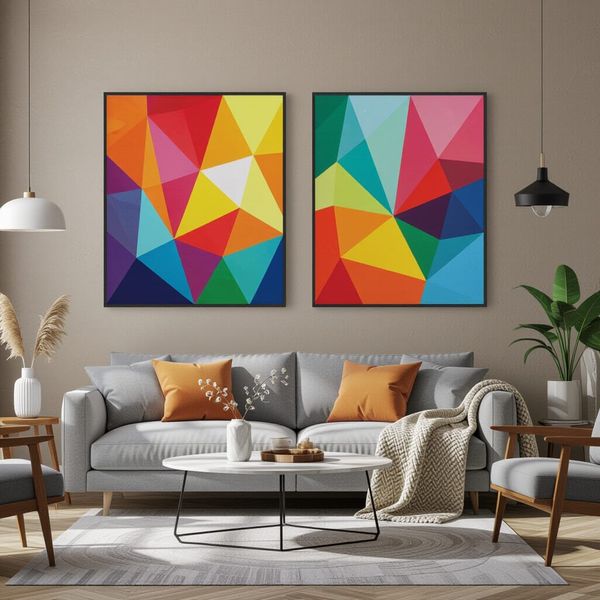Canvas Wall Art: 2 - Piece Set - Electric Mirage 2