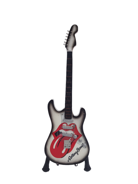 Mini Wooden Guitar Ornament - Rolling Stones - 24cm x 7cm