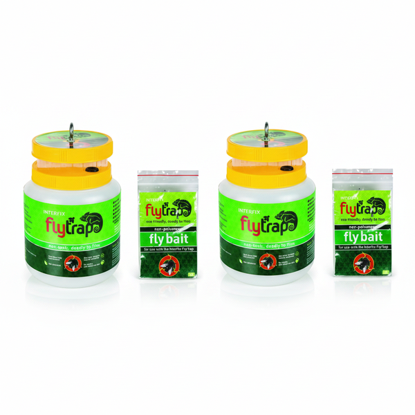 Interfix 2l Fly Trap with 50g Bait - Indoor and Outdoor Pest - 2 Pack