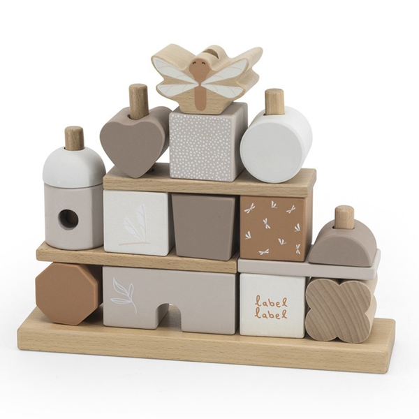 Label Label Stacking Blocks House - Nougat