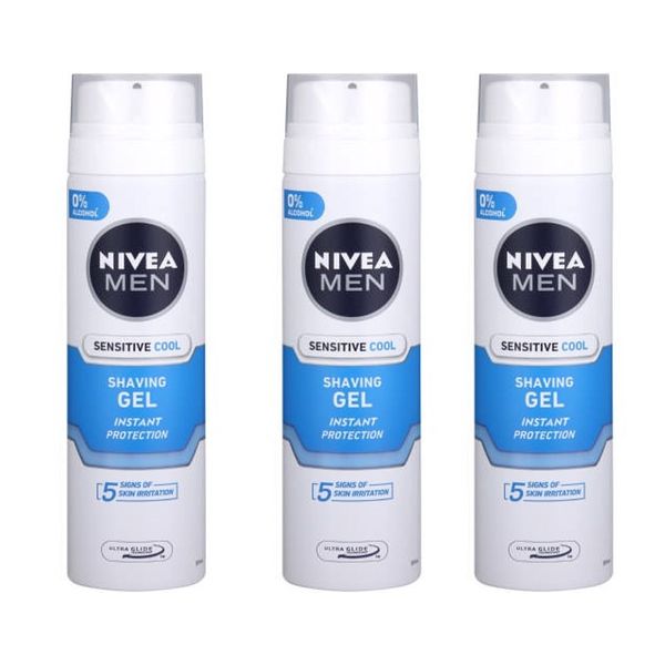 Nivea Men Sensitive Cooling Shaving Gel - (3x 200ml)