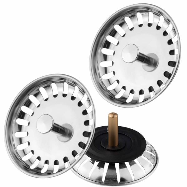 3Pcs Kitchen Sink Plug, Strainer Basket Seal, Sink Strainer