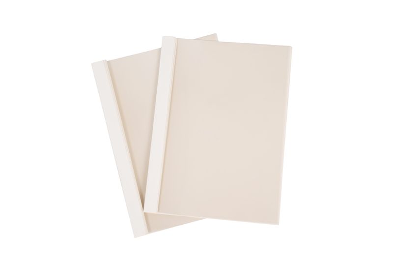 Novaro A4 Thermal Binding Covers-6mm White Spine, Linen Finish, 100 Pack