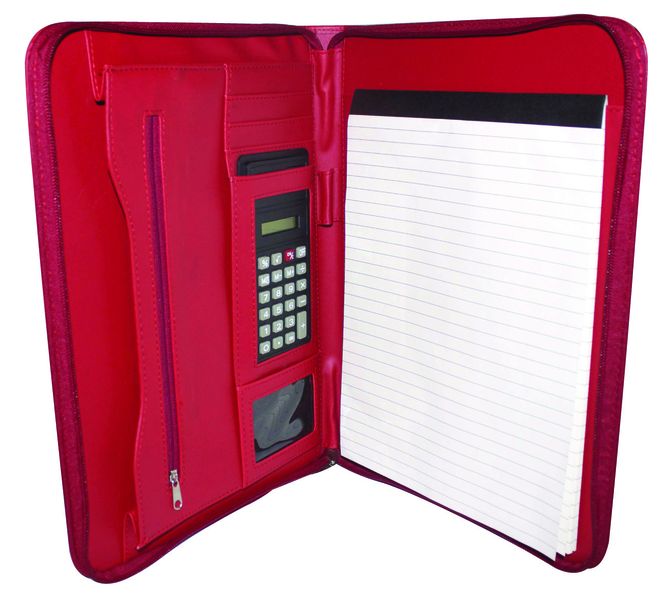 Files Red A4 P.u Folder +Calculator + Exam Pad image