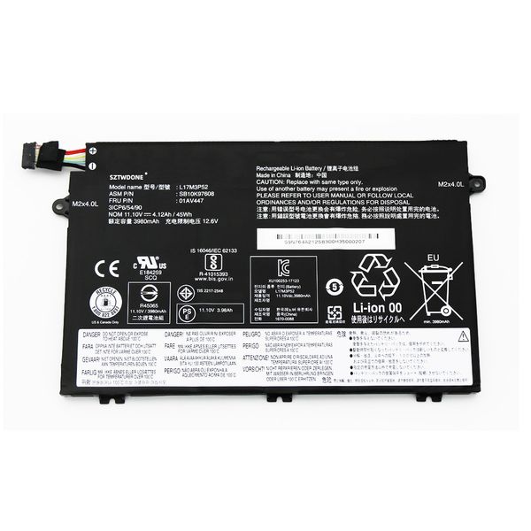 Battery For Lenovo ThinkPad E480, E580, E490, E590 (01AV447, L17M3P52)