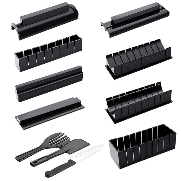 Beginner Sushi Maker Tool Kit Rice DIY Shapes Mold Knife Homemade 11 Piece