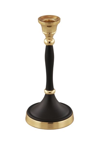 Black &amp; Gold Finish Dinner Candle Holder