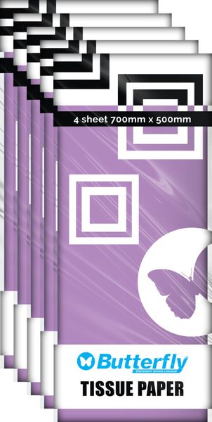 Tissue Paper - 4 Sheets (660X500Mm) Lilac T06 X5