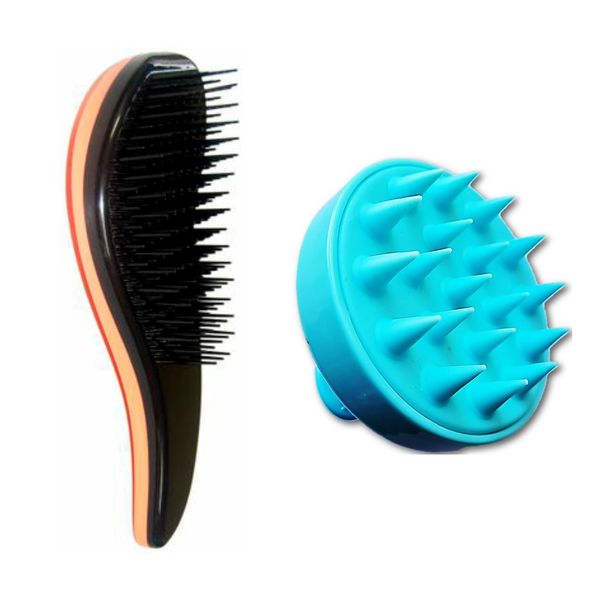 S-Shaped Hair Detangling Brush &amp; Scalp Massage Shampoo Brush (02)