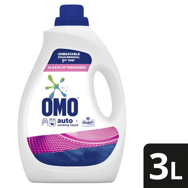 OMO Stain Removal Auto Washing Liquid Detergent with Comfort Freshness 3L