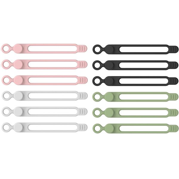 Reusable Silicone Cable Ties For Cord Management 12 Pack