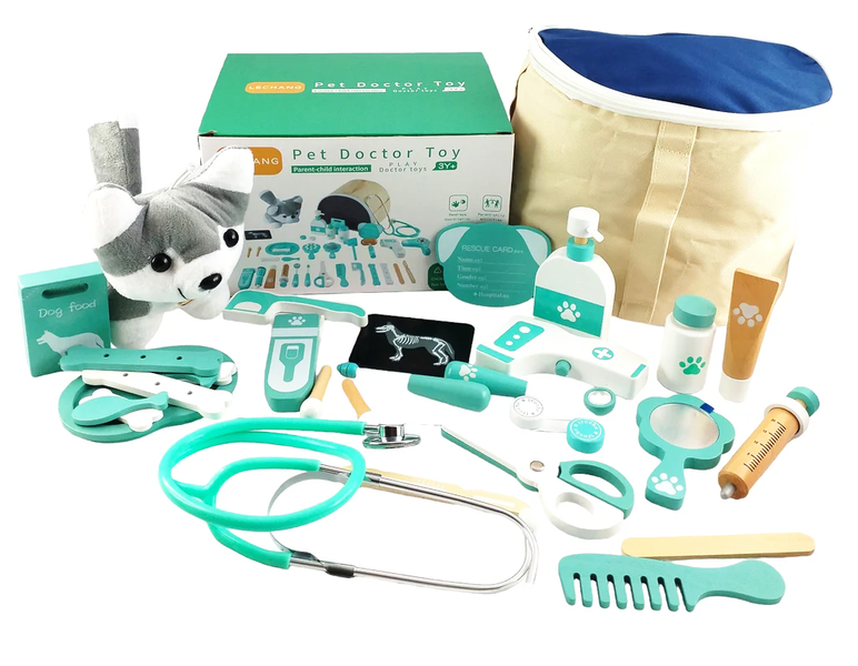 Pet Vet Toy Set - Play Doctor Set - Pet Vet Play Set - Toy Dog Medical Kit