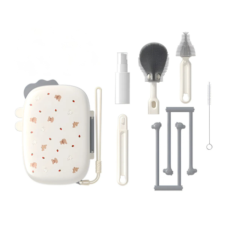 Baby Bottle Travel 6-in-1 Drying Rack and Cleaning Kit Image