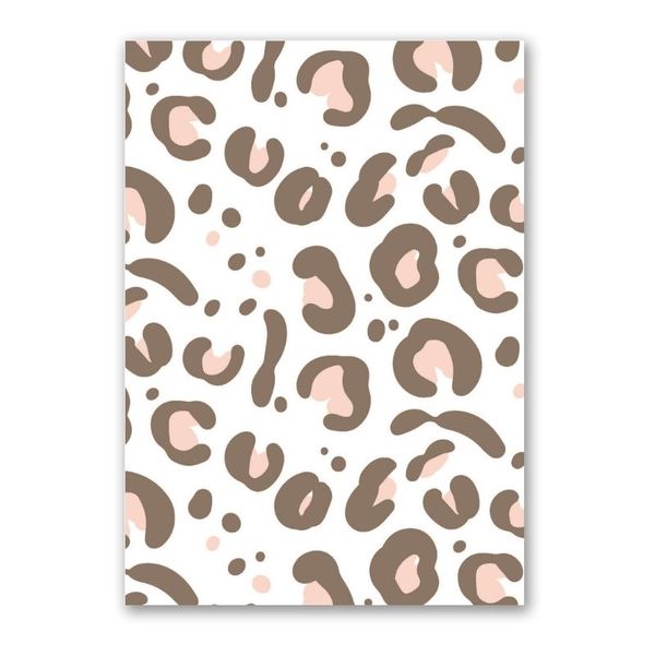 Leopard Print with Light Pink Canvas Abstract Wall Art