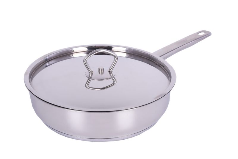 Tissolli Saphire Silver Stainless Steel Frypan With Lid - 24cm