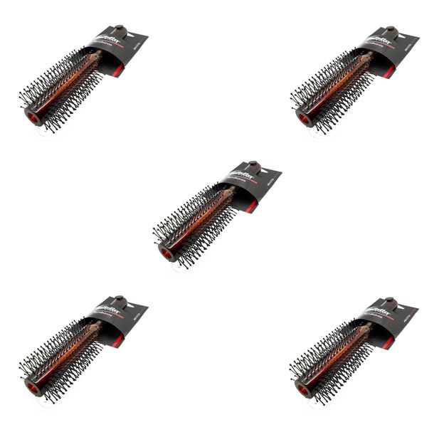 BaByliss Brown Blow Dry Plastic Round Styling Hair Brush for Ladies Girlsx3