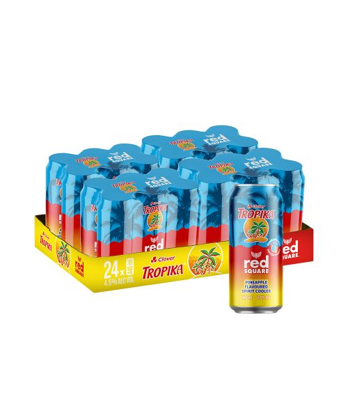 24 Pack Tropika &amp; Red Square Pineapple Flavoured Spirit Cooler