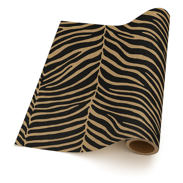 GiftWrapping Paper 5m Roll - Zebra Print on Kraft