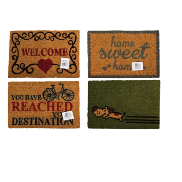 Coir Outside Door Mat Assorted- Pack Of 4