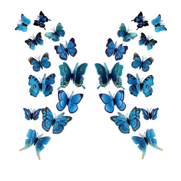 Home Wall Art 3D Butterfly Wall Decor set 2 x 12 Packs