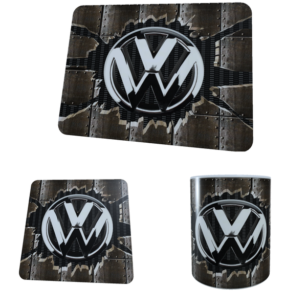 Volswagen - Steel Look - Coffee Mug, Coaster and Mouse Pad Comb