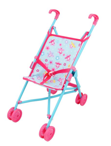 Dollsworld Baby Dolls Pink and Blue Stroller Pram
