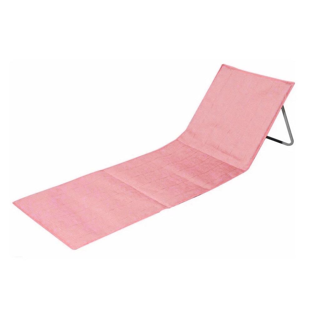 Beach ChairMat Foldable with 3 Sections with Carry Handle PinkRed
