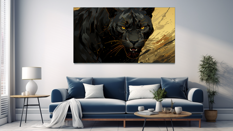 Canvas Wall Art - Dominant Panther Silhouette - BK0257