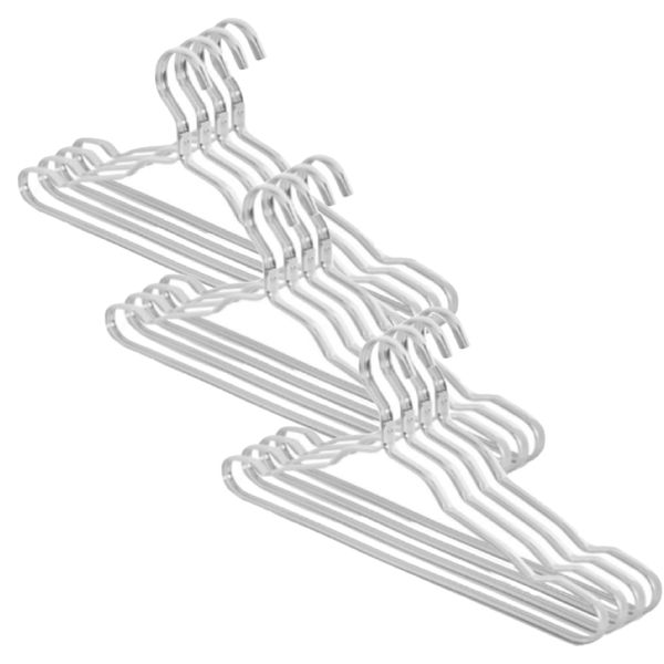 Home Laundry Closet Metallic Storage Hanger Set of 6 Value Pack (41cm)