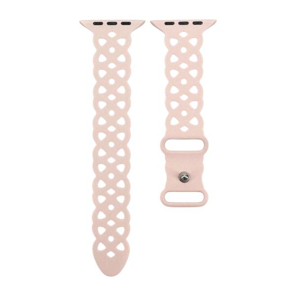 42mm Breathable Silicone Apple Watch Strap With Hollow Out Design - Beige