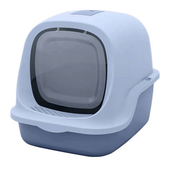 WigWagga - Low Odour Enclosed Cat Toilet Litter Box - Blue