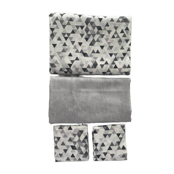 Double Duvet Cover Set with Pillowcases White and Black