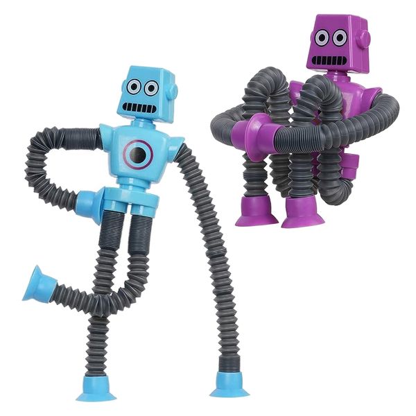 Kids Toy Suction Cup Super Stretchy Shape Changing Robot Set of 4