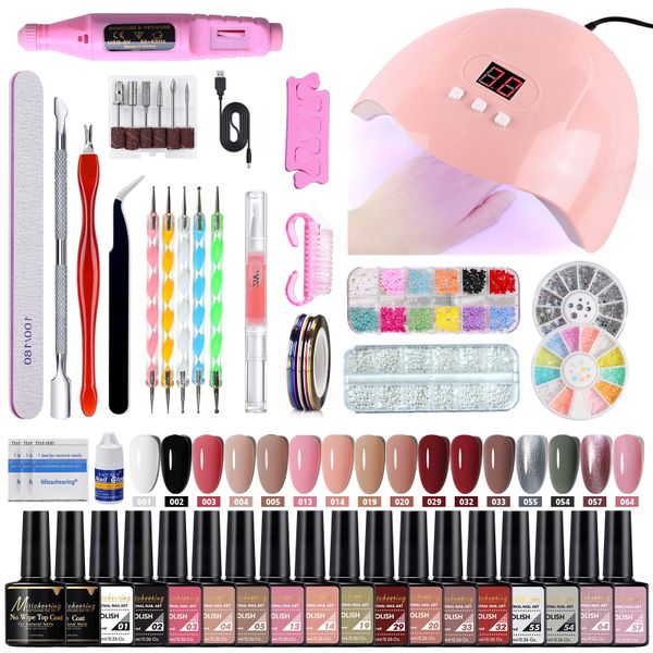 UV Gel Nail Kit with 14 Colors &amp; Nail Accessories