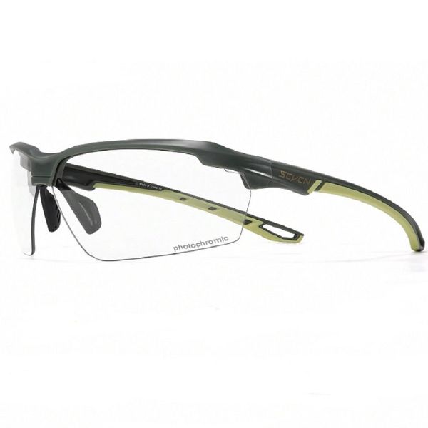 SCVCN - Single Lens UV400 Photochromic Cycling Glasses -Black &amp; Olive Green