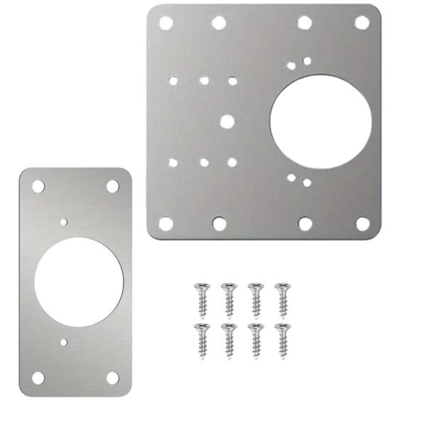 Hidden Hinge Repair Plates 2-Pack - Stainless Steel Slim &amp; Universal Fit