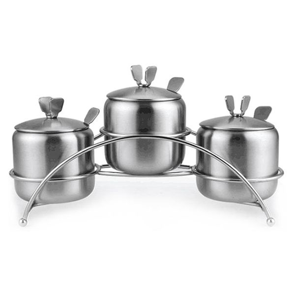 Jafar 3 Pieces Stainless Steel Spice Jar for Kitchen