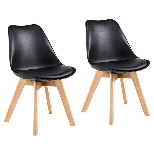 Set of 2 Padded Seat Modern Dining Chair