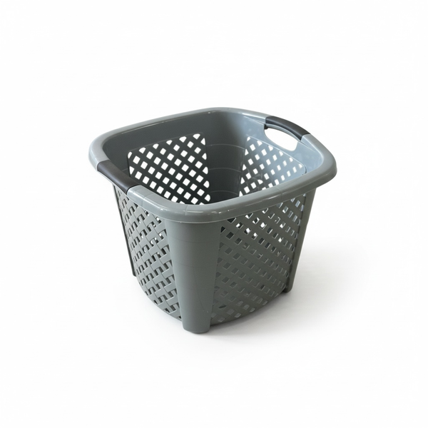 Laundry Basket 34lt Rattan Grid Plastic
