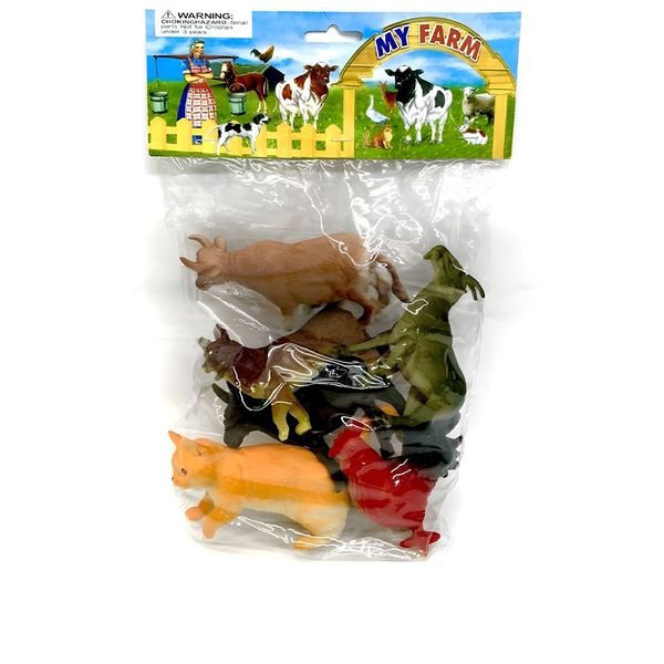 Realistic Vibrant Imaginitive Play Mixed Farm Animals Kids Toy Figures Pack